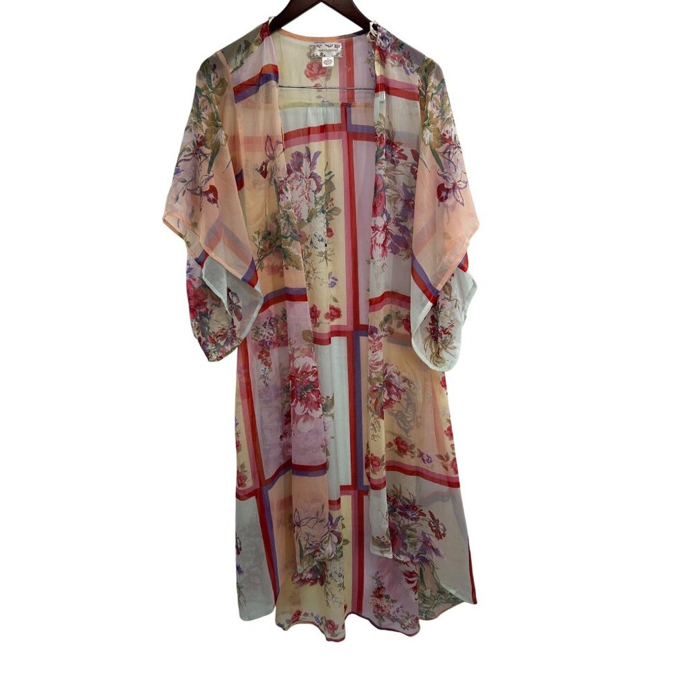 Band of GYPSIES FLORAL Kimono MEDIUM SHEER Pastel Cottagecore